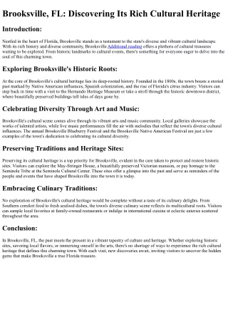 A Day in This Town: Schedule for Exploring the Town