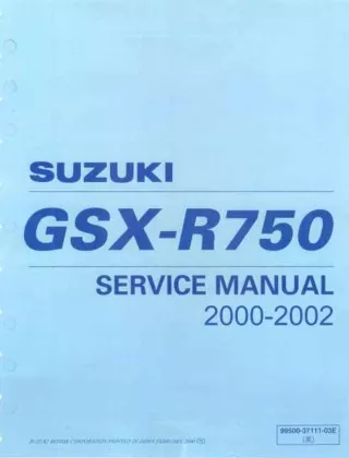 2001 Suzuki GSX-R750K1 Service Repair Manual