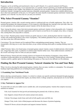 Acquiring the most effective Prenatal Gummy Natural vitamins for You and Your Li