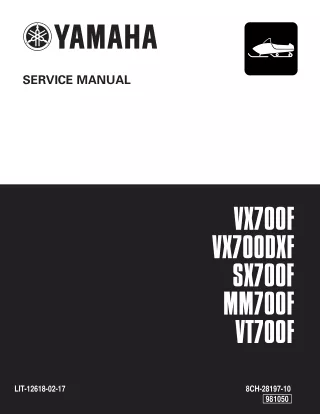 2001 Yamaha SX700F SX 700R Snowmobile Service Repair Manual