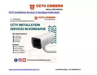 CCTV Installation Services in Kondapur Hyderabad