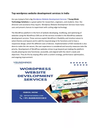 Top wordpress website development services in India