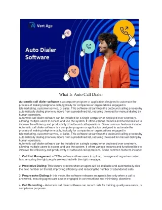 What Is Auto Call Dialer