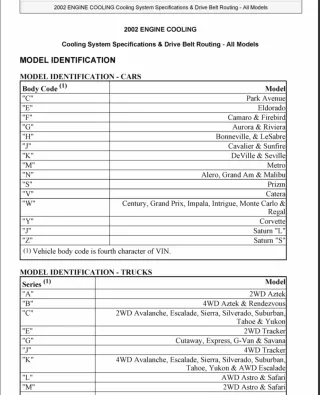 2002 Chevrolet Impala Service Repair Manual