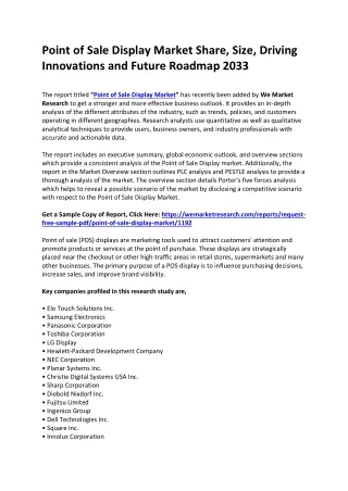 Point of Sale Display Market Share