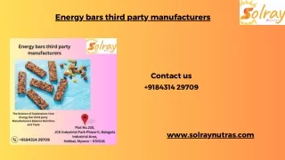 Energy bars third party manufacturers ppt