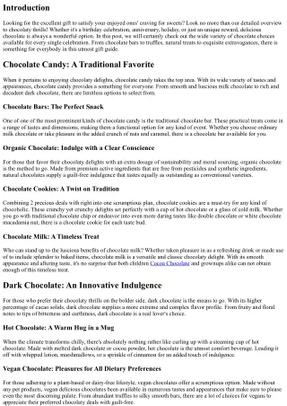 Chocolaty Thrills for each Celebration: The Perfect Present Guide