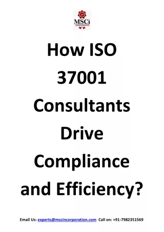 How ISO 37001 Consultants Drive Compliance and Efficiency?