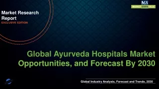 Ayurveda Hospitals Market will reach at a CAGR of 14.2% from to 2030