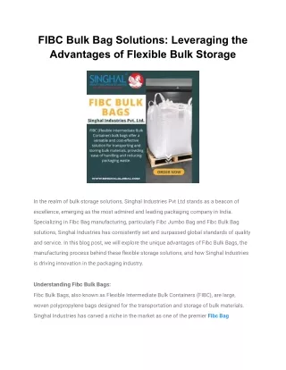 FIBC Bulk Bag Solutions_ Leveraging the Advantages of Flexible Bulk Storage