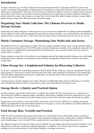 Organizing Your Media Collection: The Ultimate Overview to Media Storage Solutio