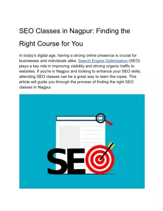 SEO Classes in Nagpur_ Finding the Right Course for You