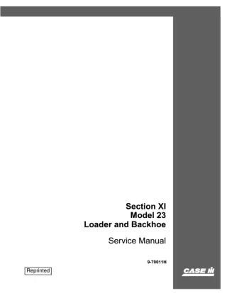 CASE 23 Loader and Backhoe Service Repair Manual