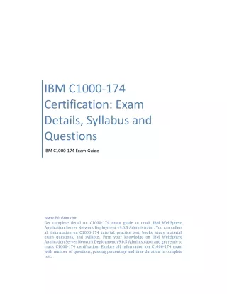 IBM C1000-174 Certification: Exam Details, Syllabus and Questions