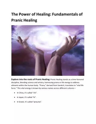The Power of Healing: Fundamentals of Pranic Healing