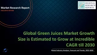 Green Juices Market Growth Size is Estimated to Grow at Incredible CAGR till 2030