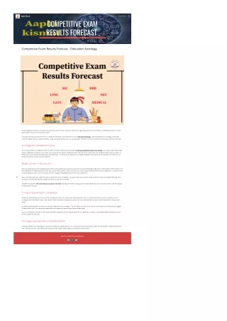 Competitive Exam Results Forecast - Education Astrology