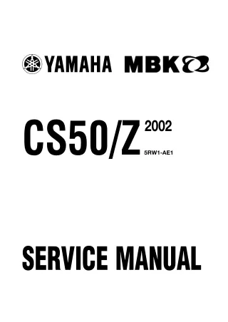 2002 Yamaha CS50 Z Service Repair Manual