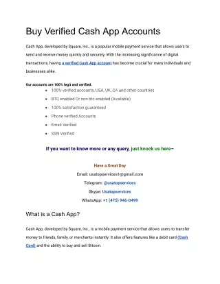Buy Verified Cash App Accounts