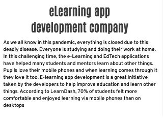 elearning app development company