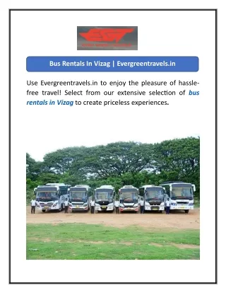 Bus Rentals In Vizag Evergreentravels.in