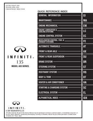 2003 Infiniti I35 Service Repair Manual