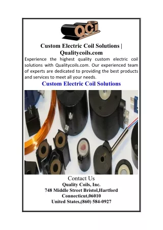 Custom Electric Coil Solutions  Qualitycoils.com