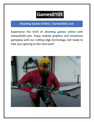 Shooting Games Online  Games0105