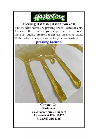 Pressing Hashish Hashatron.com