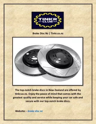 Brake Disc Nz | Tinkr.co.nz