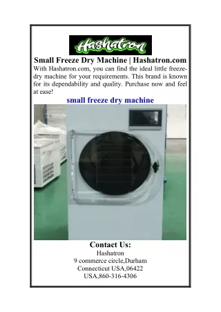 Small Freeze Dry Machine  Hashatron.com