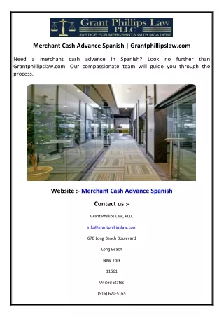 Merchant Cash Advance Spanish  Grantphillipslaw.com