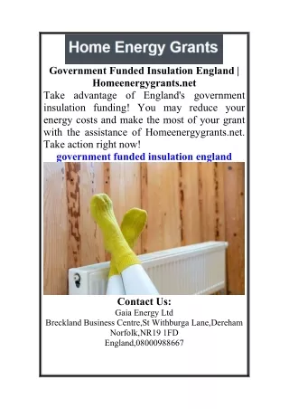 Government Funded Insulation England  Homeenergygrants.net