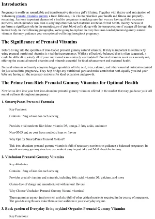 The best Iron-Prosperous Prenatal Gummy Nutritional vitamins for Ideal Health