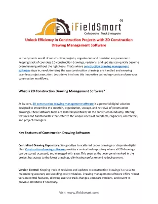 Unlock Efficiency in Construction Projects with 2D Construction Drawing Manageme