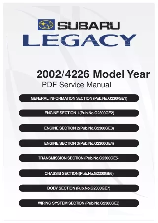 2003 Subaru Liberty 3 Service Repair Manual