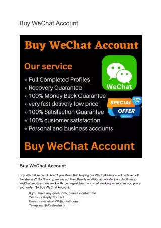 Buy WeChat Account