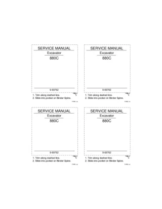 CASE 880C Excavator Service Repair Manual