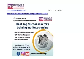 Best sap SuccessFactors training institutes online