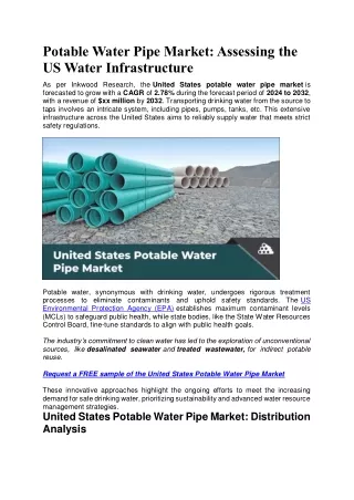 Potable Water Pipe Market: Assessing the US Water Infrastructure
