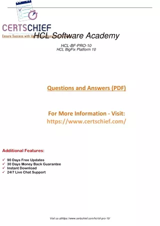 Master the Power HCL-BF-PRO-10 HCL BigFix Platform 10 Exam Mastery