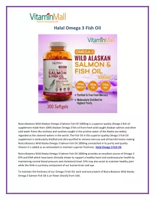 Halal Omega 3 Fish Oil