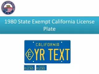 1980 State Exempt California License Plate