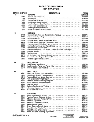 CASE 4894 Tractor Service Repair Manual