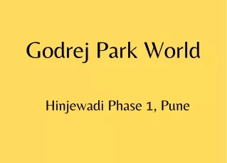 Godrej Park World Hinjewadi Pune  E-Brochure