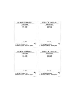 CASE 9045B Excavator Service Repair Manual