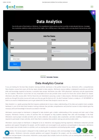 data analytics course - 4achievers