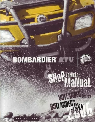 2006 Can-Am BRP Bombardier Outlander 400 Service Repair Manual