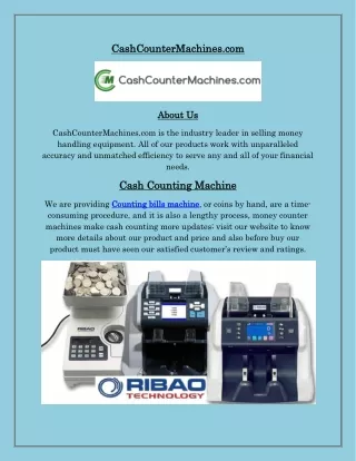 Cash Counting Machine