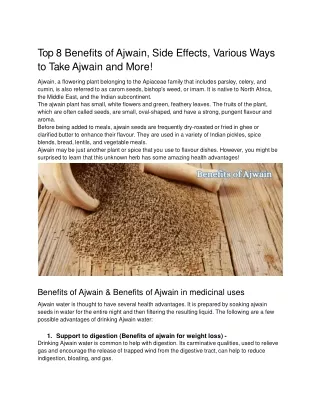 Top 8 Benefits of Ajwain, Side Effects, Various Ways to Take Ajwain and More!